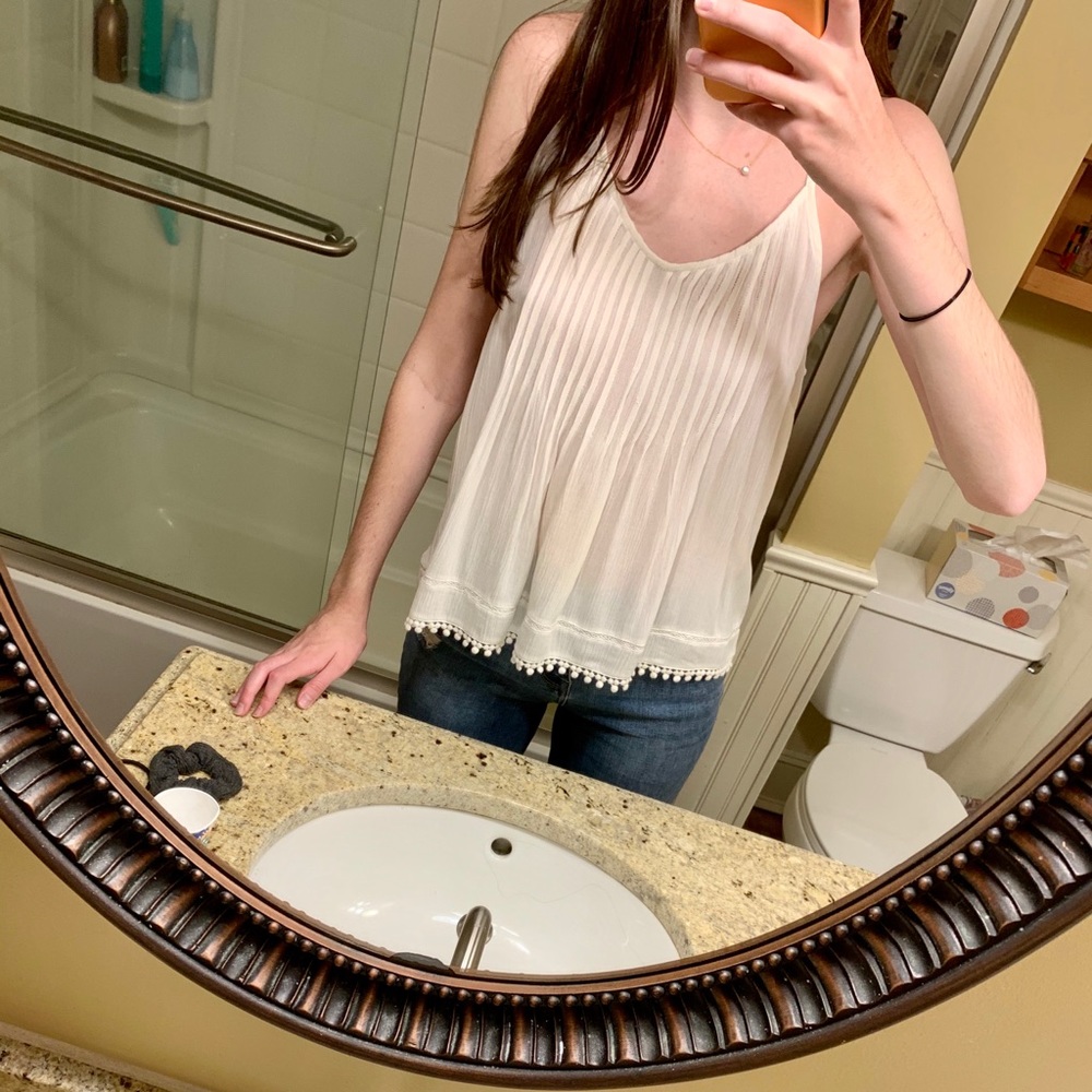 TIMING white flowy tank top